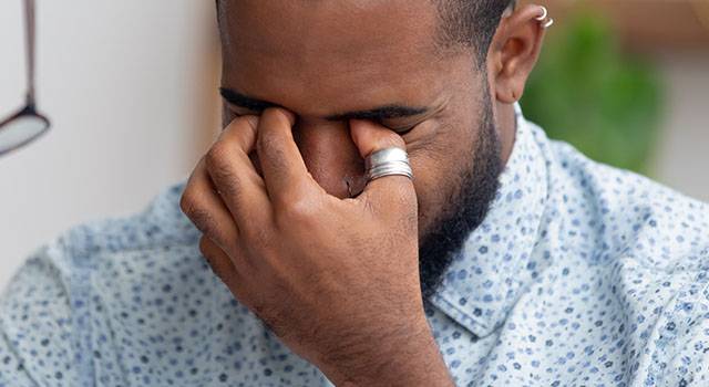 Dry Eye African American Man 